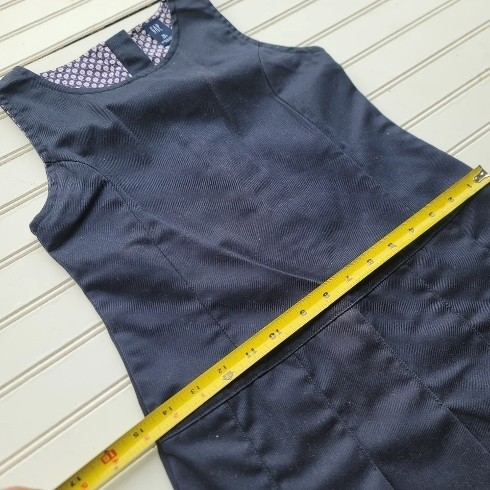 Gap Kids Girls Navy Blue Uniform Jumper Dress Sleveless Plaid M (8)